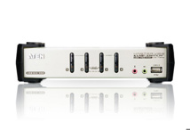 Aten 4 Port USB VGA KVMP Switch with Audio, OSD and USB 2.0 Hub - Cable
