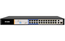 D-Link 26-Port PoE Switch with 24 10/100Mbps Long Reach PoE+ Ports and 2 Gigabit Uplinks