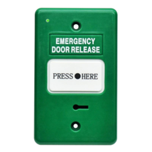 Resettable Emergency Door Release, Green, Standard GPO Size, Built in buzzer and LED