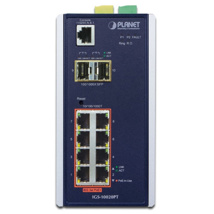 Planet Industrial 8-Port 10/100/1000T 802.3at PoE + 2-Port 100/1000X SFP Managed Switch