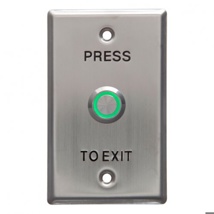 Exit Button, Illuminated, Stainless Steel Plate