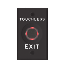 Exit Button, Touchless, Illuminated, Black Plastic Plate