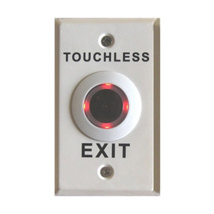 Exit Button, Touchless, Illuminated, White Plastic Plate